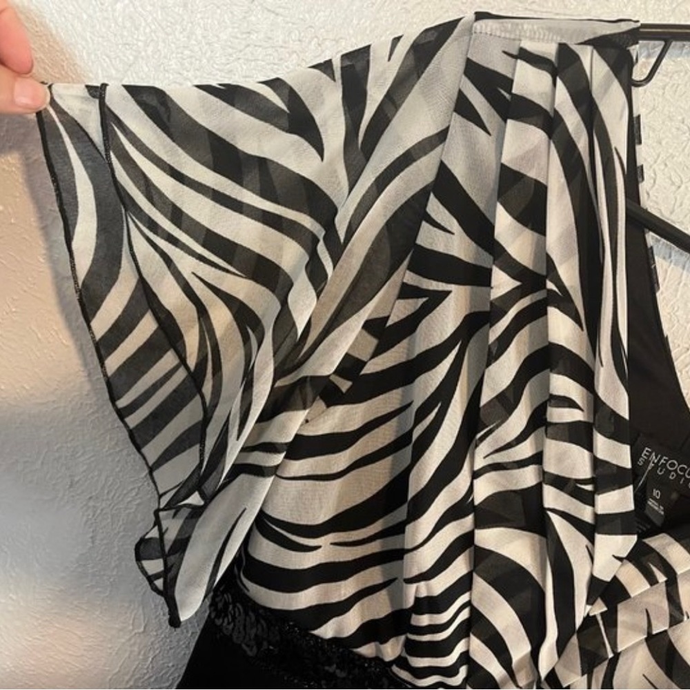 Enfocus Studio. Sequence And Zebra Print Dress Si… - image 2